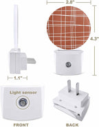 Night Lights Auto Sensor Orange Checked Plaid Night Light Minimalist Grid Lines - Image 2