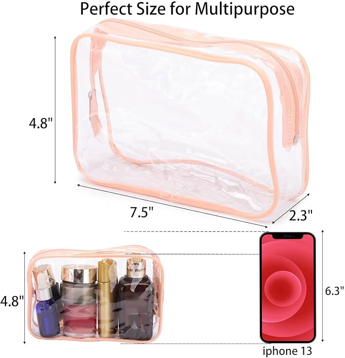 Tbestmax 10 Pcs Clear Cosmetic Bags Small Makeup Bags Portable Waterproof - Image 2