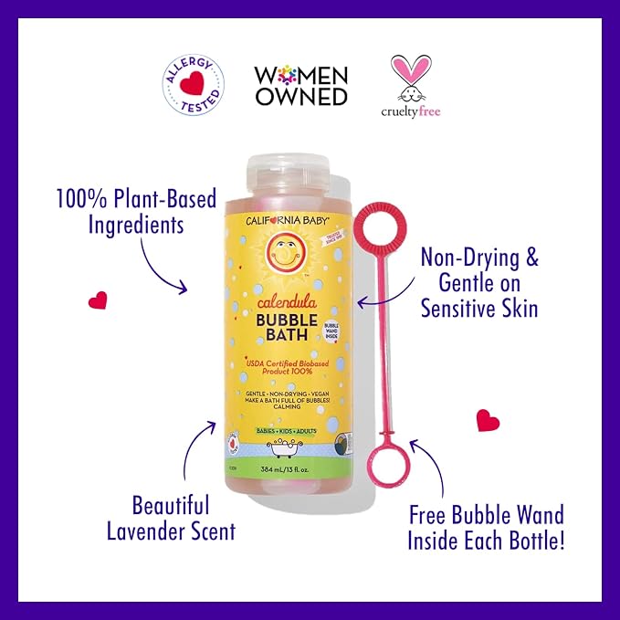 California Baby Calendula Bubble Bath | 100% Plant-Based Kids Bubble Bath | - Image 3