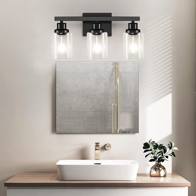 3-Light Bathroom Light Fixtures, Modern Bathroom Wall Lights Over Mirror - Image 2