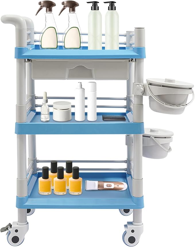 Salon Storage Cart, 3 Tier Rolling Beauty Organizer by MUSESPANI