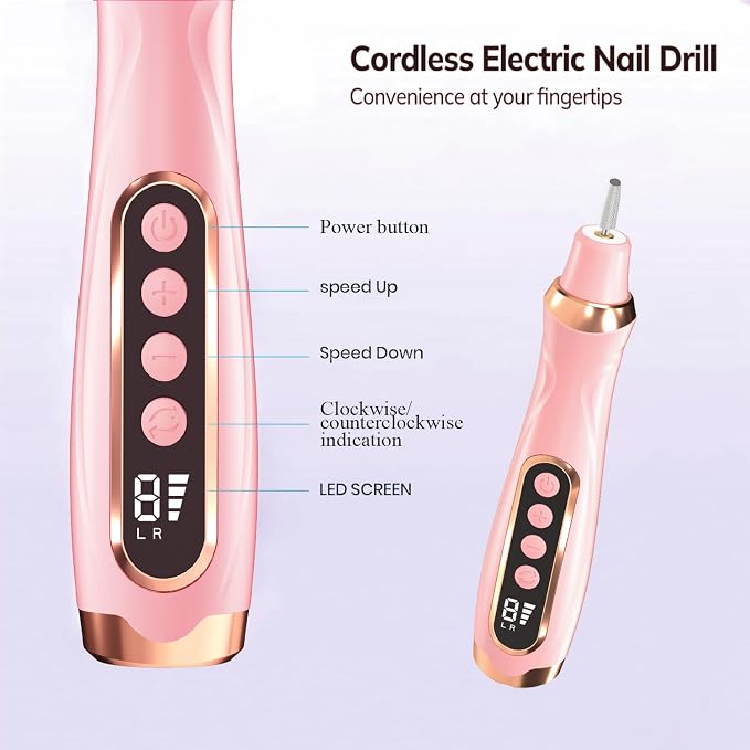 Professional Manicure Pedicure Kit Cordless Electric Nail File Set 6 Speed - Image 3