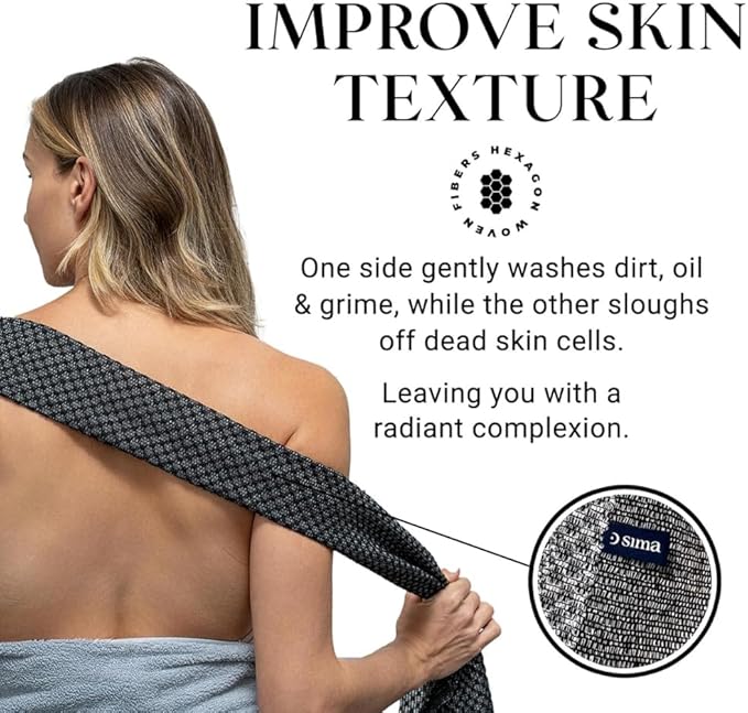 Sima Brand Exfoliating Washcloth Face & Body Scrub Towel - Image 4