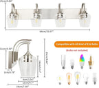 4-Light Brushed Nickel Vanity Light - Image 4