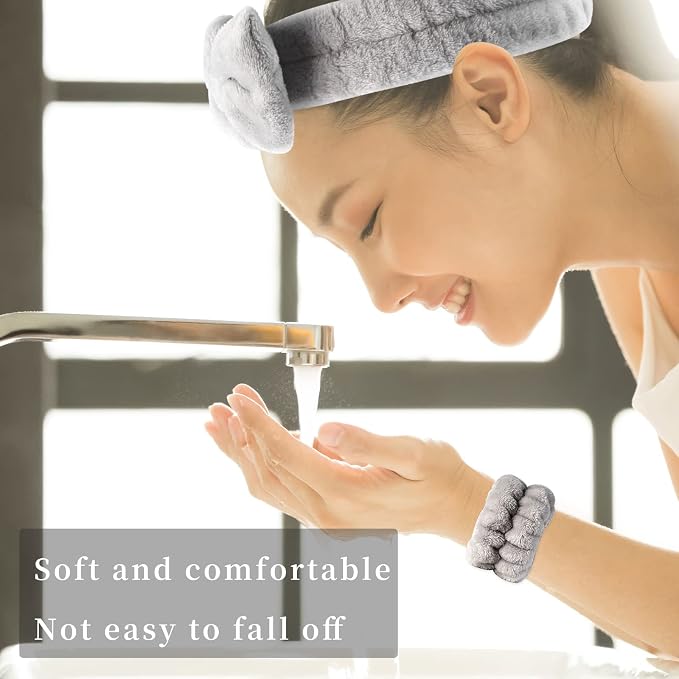 SLNZAPTY 12 PCS Face Wash Headband Wristband Set - Image 4