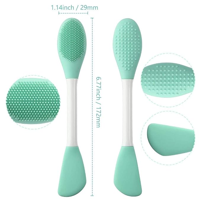 Silicone Brushes, Double-Ended Silicone Face Mask Brush, Facial Cleansing Brush - Image 2