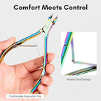 Makartt Cuticle Trimmer: Cuticle Nipper and Cuticle Pusher Set, Rainbow - Image 5