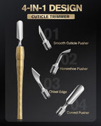 FERYES 4-in-1 Cuticle Pusher Tool-Curved/Smooth/Chisel/Horseshoe Heads + - Image 2