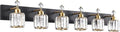 PRESDE Crystal 6 Light Bathroom Vanity Lights Black and Gold Bathroom Lights by HOME