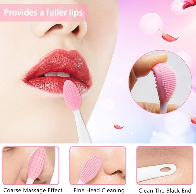 5PCS Silicone Scrubber Set, Lip Scrub Brush, Silicone Face Cleansing Brush - Image 4