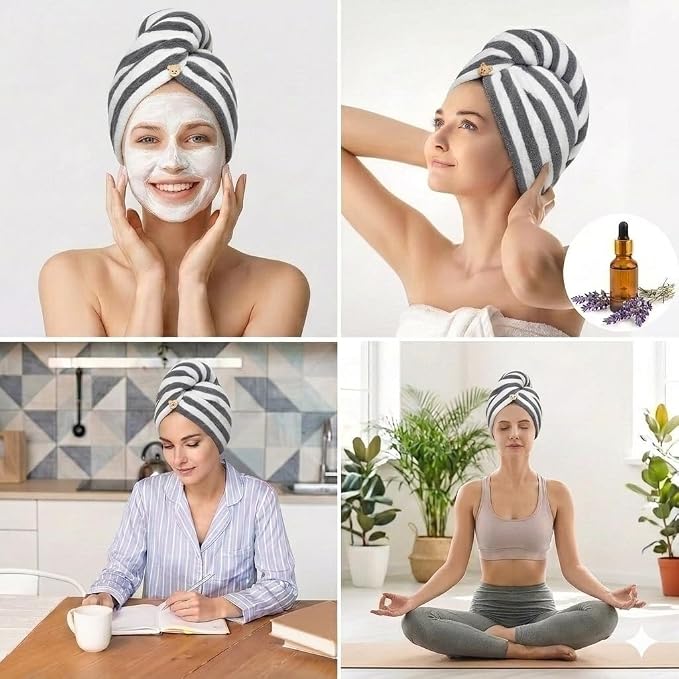 3 Pack Microfiber Hair Towel Wrap - Image 7