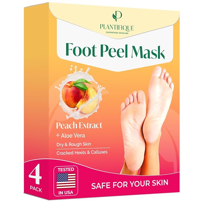 PLANTIFIQUE Foot Peeling Mask 4 Pack | Dermatologically Tested Repairs Heels & by Plantifique