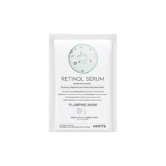 Rejuvenating Retinol Sheet Mask Korean Vegan Wrinkle Lifting, Plumping and by OOTDBeauty