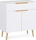 BarberPub Barber Station with Drawer & Cabinet, Beauty Salon White Storage by BarberPub