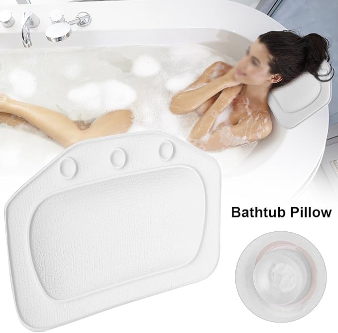 Bath Pillow, Bathtub Head Neck Support, Soft Foam Padded Spa Tub Headrest Back - Image 6