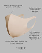 Virtue Code Second Skin Cloth Face Mask Pack. 4 Buttery Soft Masks Washable - Image 3