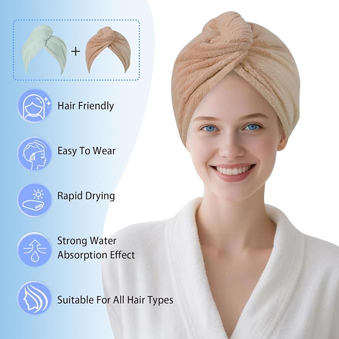 Microfiber Hair Drying Towel Wrap - Image 2