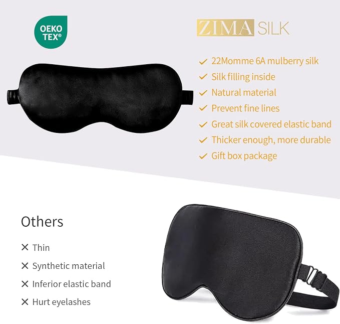 ZIMASILK Adjustable 100% 22 Momme Mulberry Silk Sleep Mask - Image 7