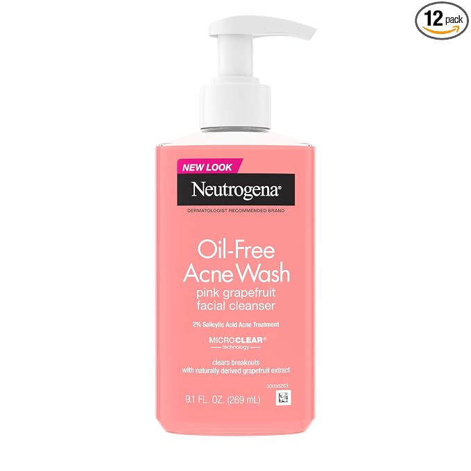 Neutrogena Oil-Free Acne Wash Pink Grapefruit Facial Cleanser - by Neutrogena