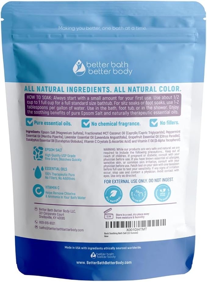 Back Soothing Bath Salt 32 Ounces Epsom Salt - Image 2