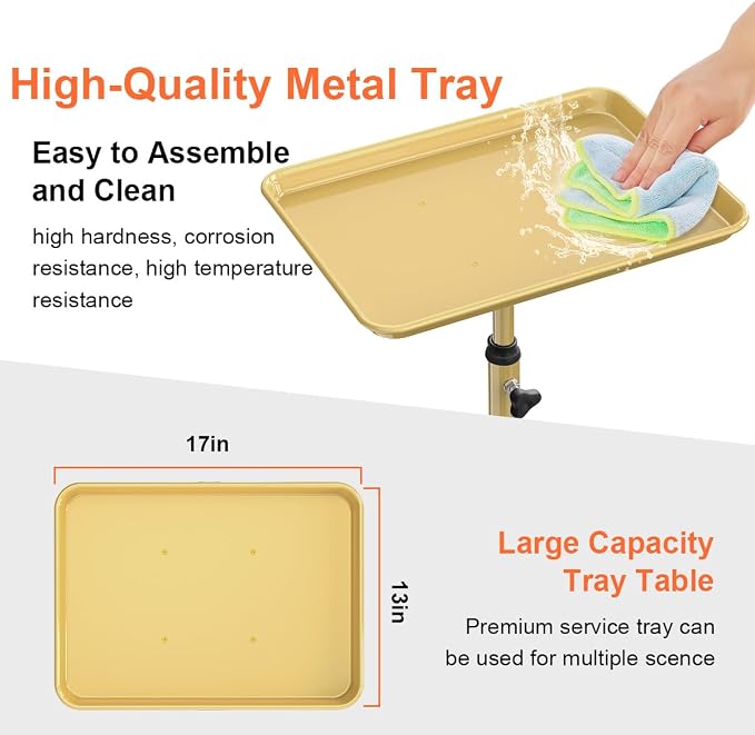 Salon Tray Cart Tattoo Tray Rolling Cart, Service Rolling Tray, Height - Image 2