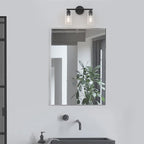 Espird Bathroom Vanity Light Black 2 Light Rustic Bathroom Vanity Lights Over - Image 7