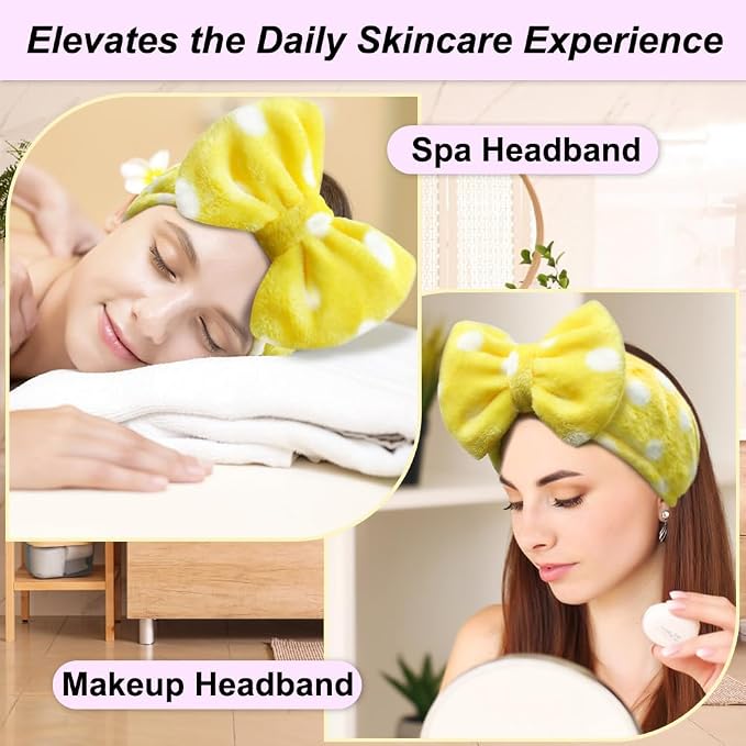 Shintop Sweet Super Soft Caroset Polka Dots Wash Cosmetic Headband Hairlace - Image 5
