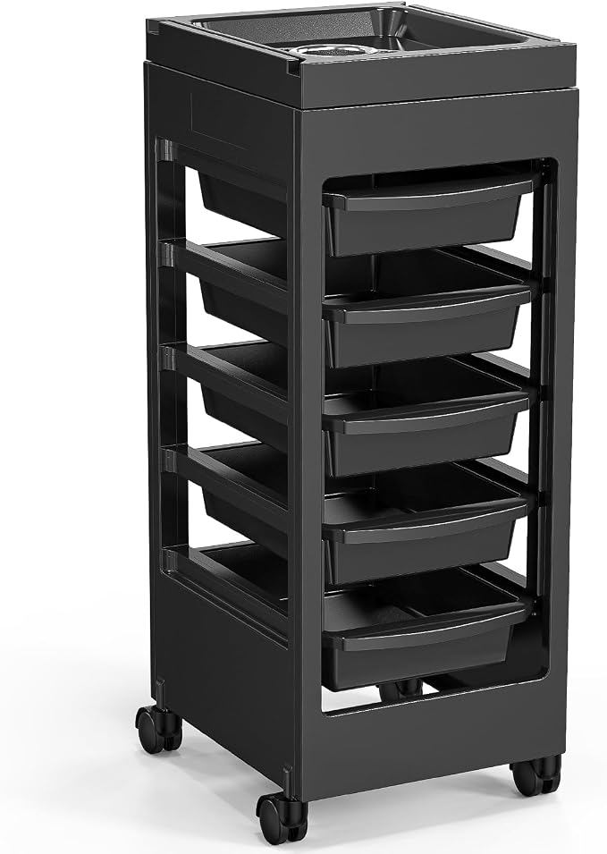 OmySalon Salon Cart for Hair Stylist Black - Image 8