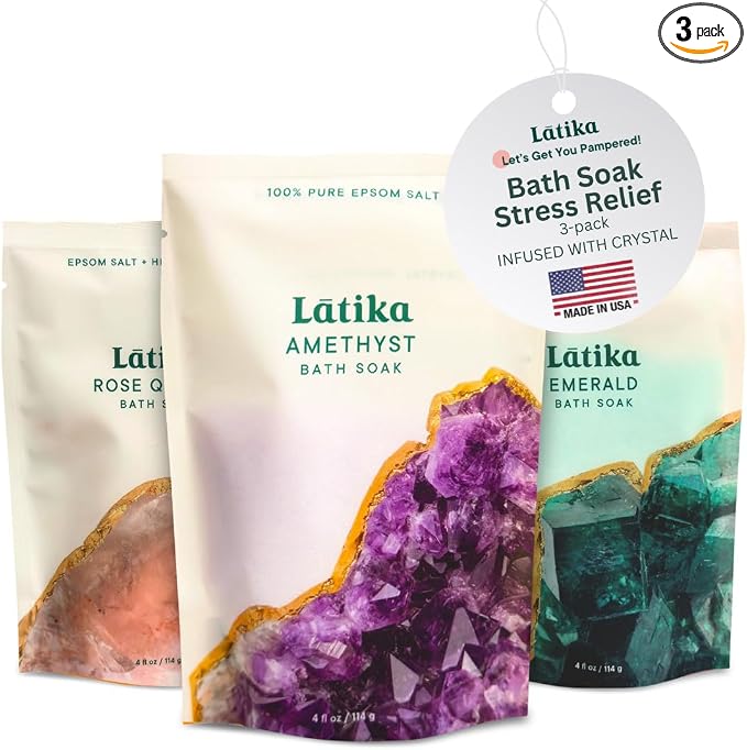 Latika Geode-Inspired Bath Soak Set of 3 by LatikaBeauty