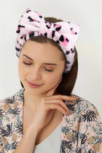 Huachi Pink Leopard Soft Microfiber Spa Headbands - Image 6