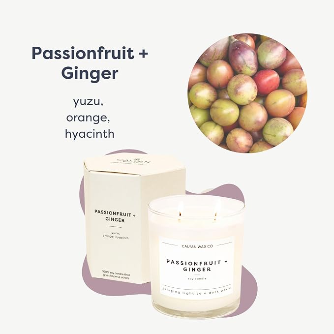 Calyan Wax Co. Passionfruit & Ginger 3 Wick Scented Candle - Image 2