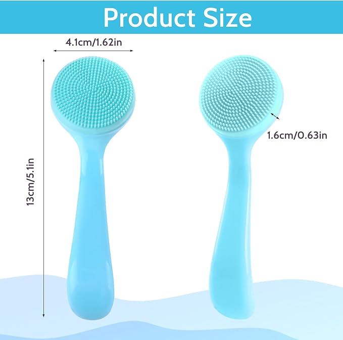 2Pack Silicone Face Brush Manual Face Scrub Brush Soft Facial Brushes - Image 2