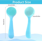 2Pack Silicone Face Brush Manual Face Scrub Brush Soft Facial Brushes - Image 2