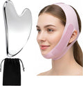 Stainless Steel Gua Sha Facial Tool & V Line Lifting Mask Set 2Pcs: Guasha Tool by kullder