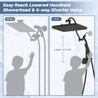 Hibbent 13'' cUPC Certified Shower Head Combo, High Pressure 5-spray Rainfall - Image 4