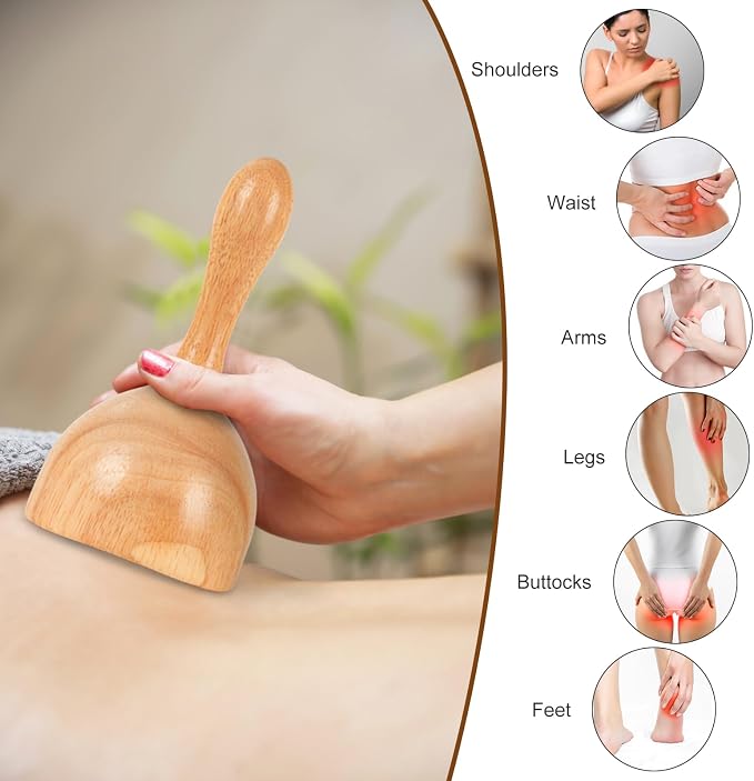 KintKita Wood Therapy Massage Tool 6 in 1, Lymphatic Drainage Massager - Image 2