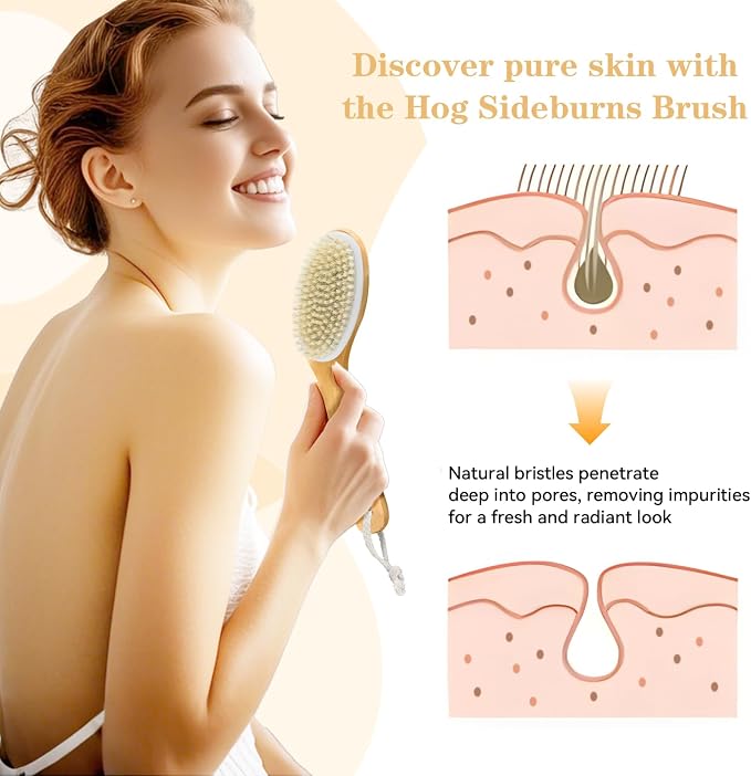 6 Pack Dry Brushing Body Brush, Soft Natural Bristle Exfoliating Dry Brush - Image 4