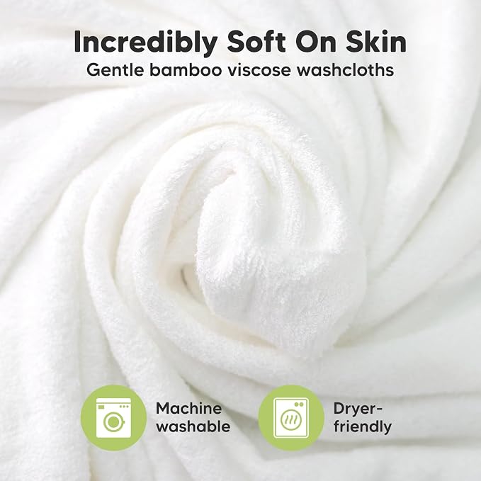 6-Pack Baby Washcloths – Soft Absorbent Viscose from Bamboo Washcloths - Image 2
