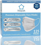 Litepak 125-Pack Disposable Face Mask Premium Comfort Earloops by Litepak