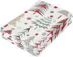 Red Green Grey Christmas Xmas Tree Hand Towels - Image 7