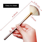 Slim Soft Facial Fan Brush, Makeup Cosmetic Multi Use, Mask Acid Applicator - Image 3