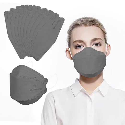 Borje KN95 Face Masks for Adults 50 Pack, 5-Ply Grey Disposable Face Mask - Image 2