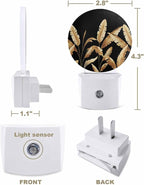 Night Lights Auto Sensor Golden Foliage Night Light Black Minimalist Leaf Round - Image 2