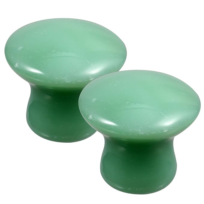 Gatuida 2pcs Green Jade Quartz Massage Rollers Stones Small Facial Massaging by Gatuida