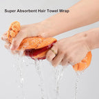 2Pcs Microfiber Hair Drying Cap, Ultra Absorbent Hair Towel Wrap Turban - Image 4