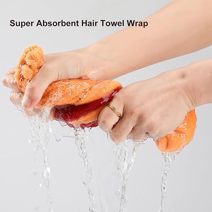 Microfiber Hair Drying Cap, Ultra Absorbent Hair Towel Wrap Turban - Image 5