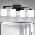 FonmYim Black Bathroom Light Fixtures, 4-Light Modern Vanity Light Over Mirror by FonmYim
