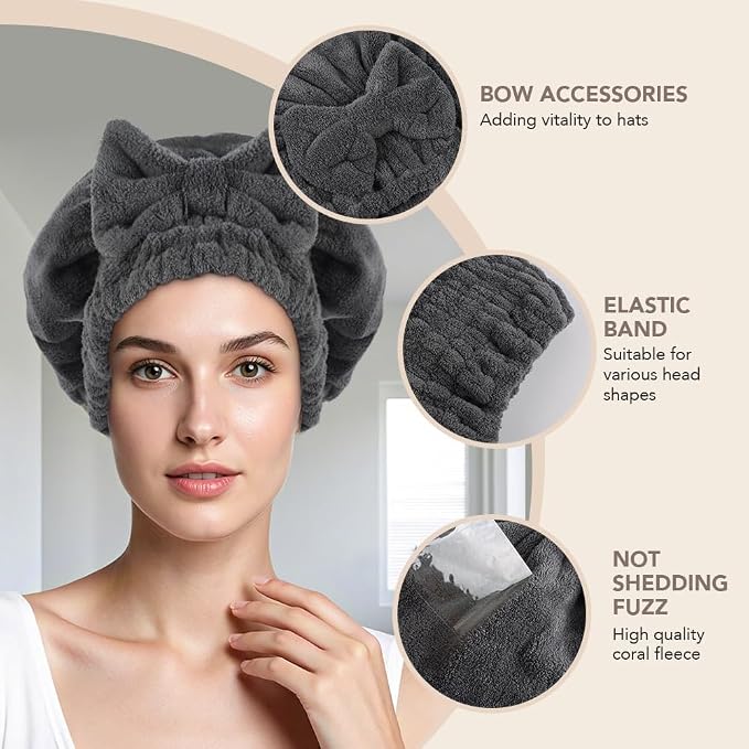 SUNLAND Large Microfiber Hair Drying Caps - Image 3