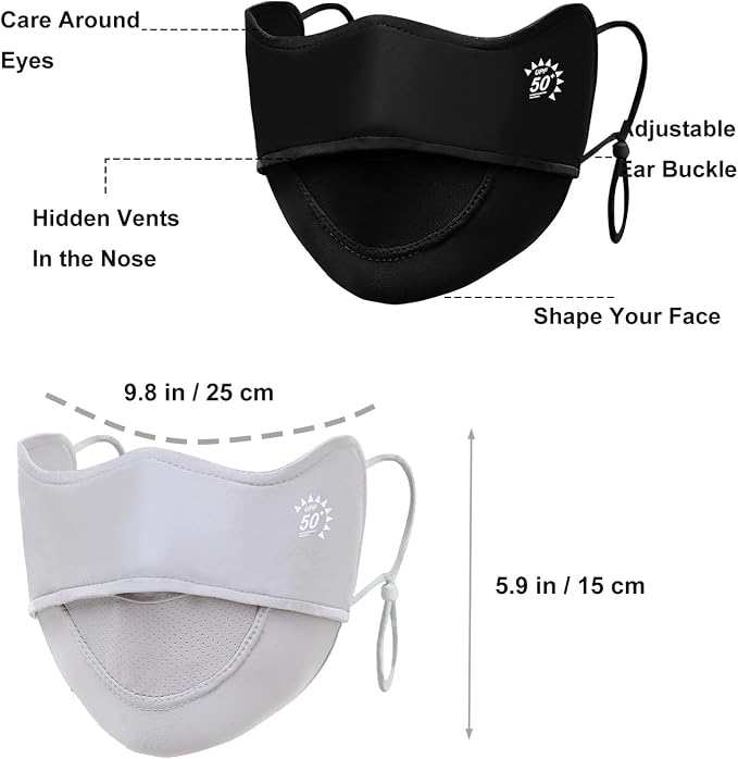 2Pcs UV Face Mask, Sun Masks for Women, Cooling Breathable Face Cover for - Image 5