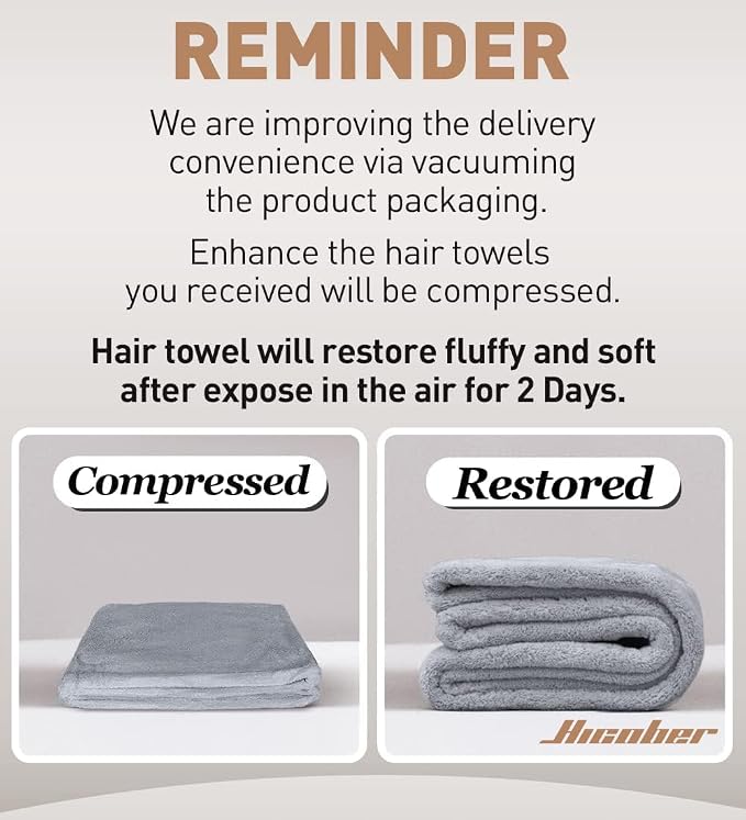 Hicober Microfiber Hair Towel, 3 Packs Hair Turbans - Image 8